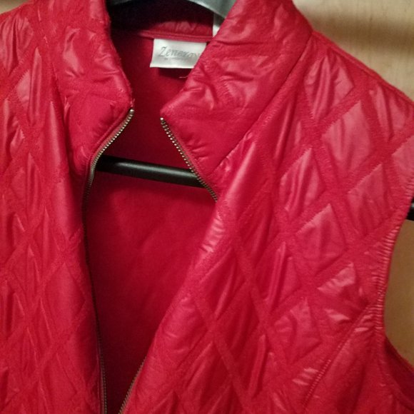 Chico's Quilted Vest Red - Picture 3 of 3